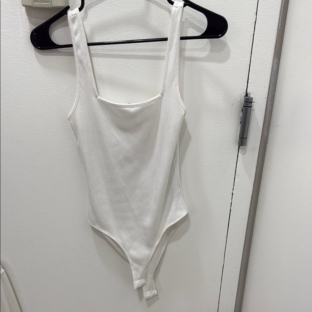 Forever 21 White Bodysuit with Scoop Neckline